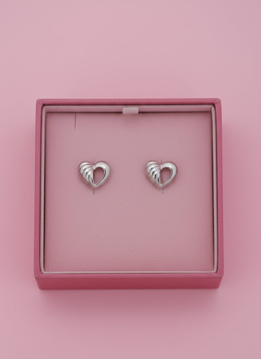 Celestial Hollow Heart Studs