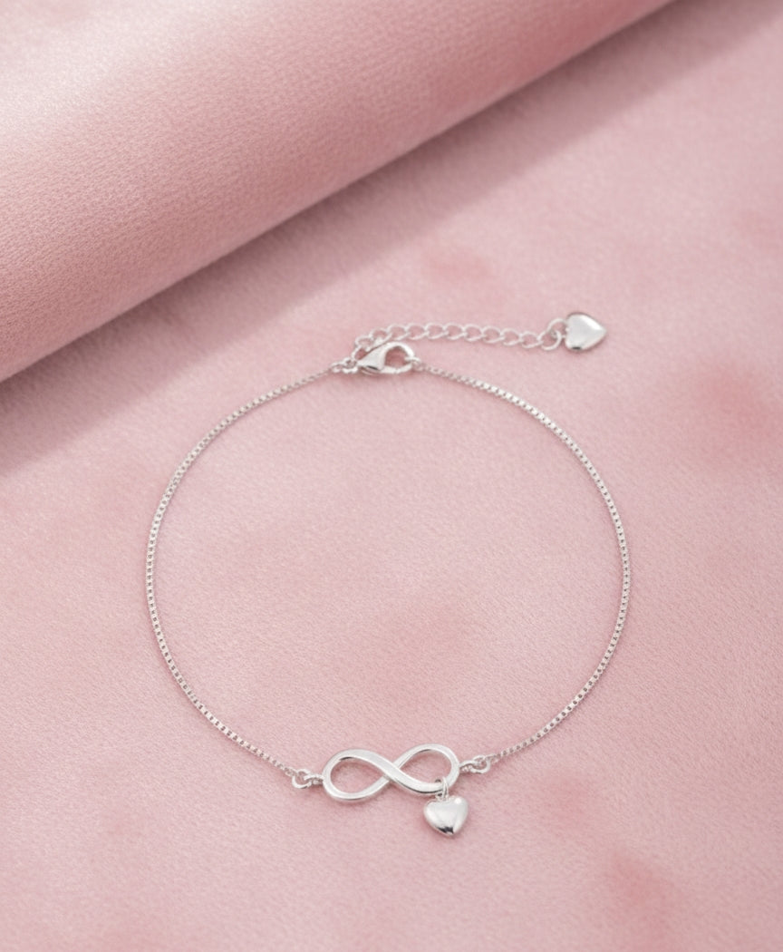Infinity Heart link anklet